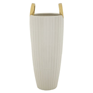 Vaso Decorativo MF633, Bianco, Ceramica, 18x18x45 cm, Seven Design