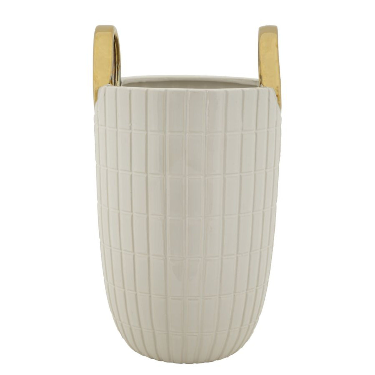 Vaso Decorativo MF648, Bianco, Ceramica, 18x18x25 cm, Seven Design