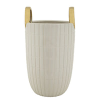 Vaso Decorativo MF648, Bianco, Ceramica, 18x18x25 cm, Seven Design