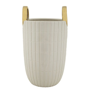 Vaso Decorativo MF648, Bianco, Ceramica, 18x18x25 cm, Seven Design