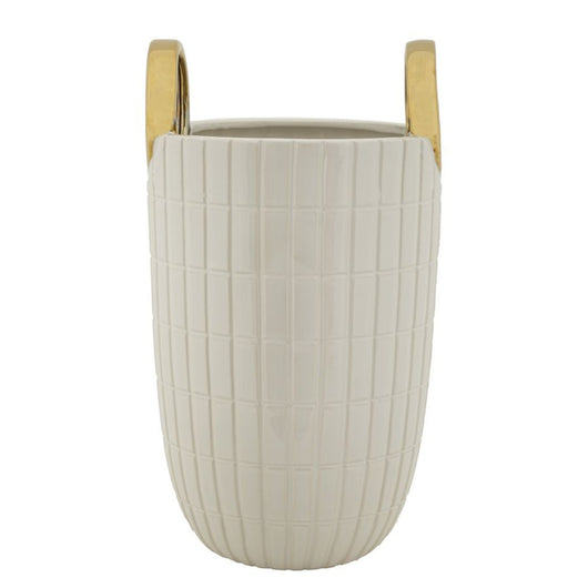 Vaso Decorativo MF648, Bianco, Ceramica, 18x18x25 cm, Seven Design