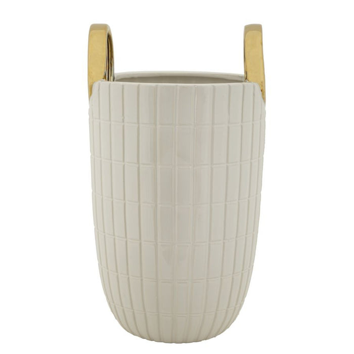 Vaso Decorativo MF648, Bianco, Ceramica, 18x18x25 cm, Seven Design