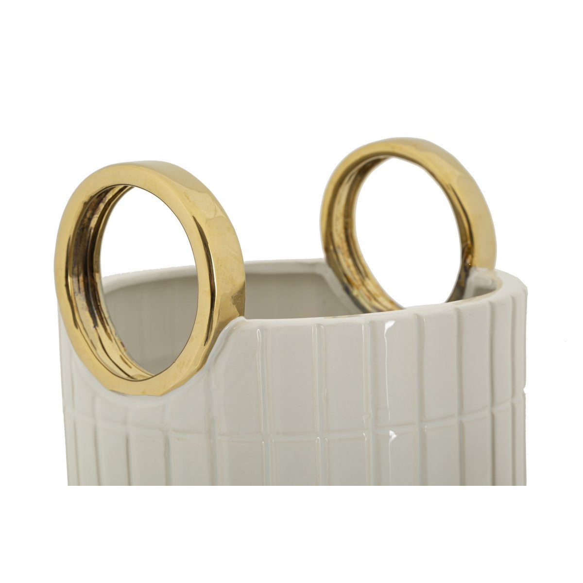 Vaso Decorativo MF648, Bianco, Ceramica, 18x18x25 cm, Seven Design