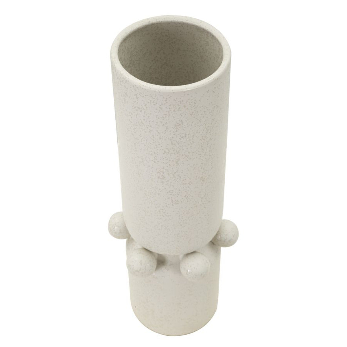 Vaso Decorativo MF638, Beige, Ceramica, 15,5x15,5x41 cm, Seven Design