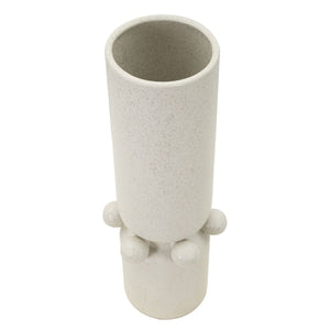 Vaso Decorativo MF638, Beige, Ceramica, 15,5x15,5x41 cm, Seven Design