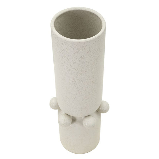 Vaso Decorativo MF638, Beige, Ceramica, 15,5x15,5x41 cm, Seven Design