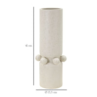Vaso Decorativo MF638, Beige, Ceramica, 15,5x15,5x41 cm, Seven Design