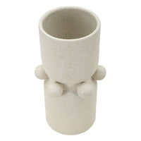 Vaso Decorativo MF646, Beige, Ceramica, 16x16x28 cm, Seven Design