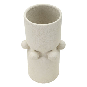 Vaso Decorativo MF646, Beige, Ceramica, 16x16x28 cm, Seven Design