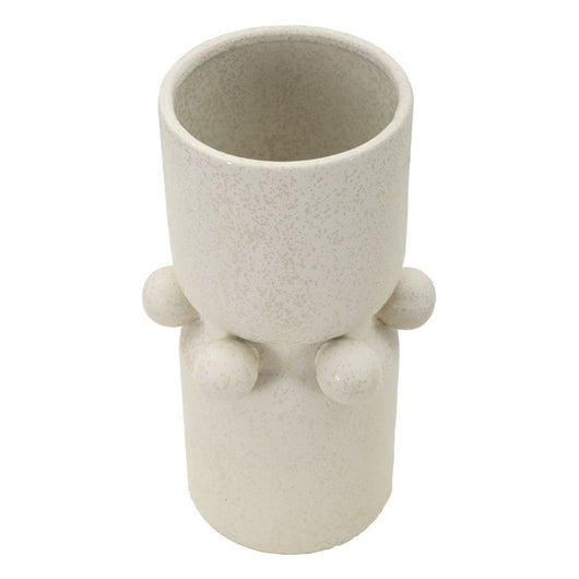 Vaso Decorativo MF646, Beige, Ceramica, 16x16x28 cm, Seven Design