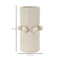 Vaso Decorativo MF646, Beige, Ceramica, 16x16x28 cm, Seven Design