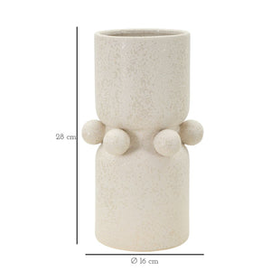 Vaso Decorativo MF646, Beige, Ceramica, 16x16x28 cm, Seven Design