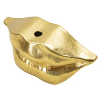 Vaso Decorativo Bocca, Oro, Poliresina, 23x8x12 cm, Seven Design