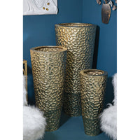 Set di 3 Vasi Decorativi MF419, Oro, Metallo, 50,8x50,8x114,9 cm, Seven Design