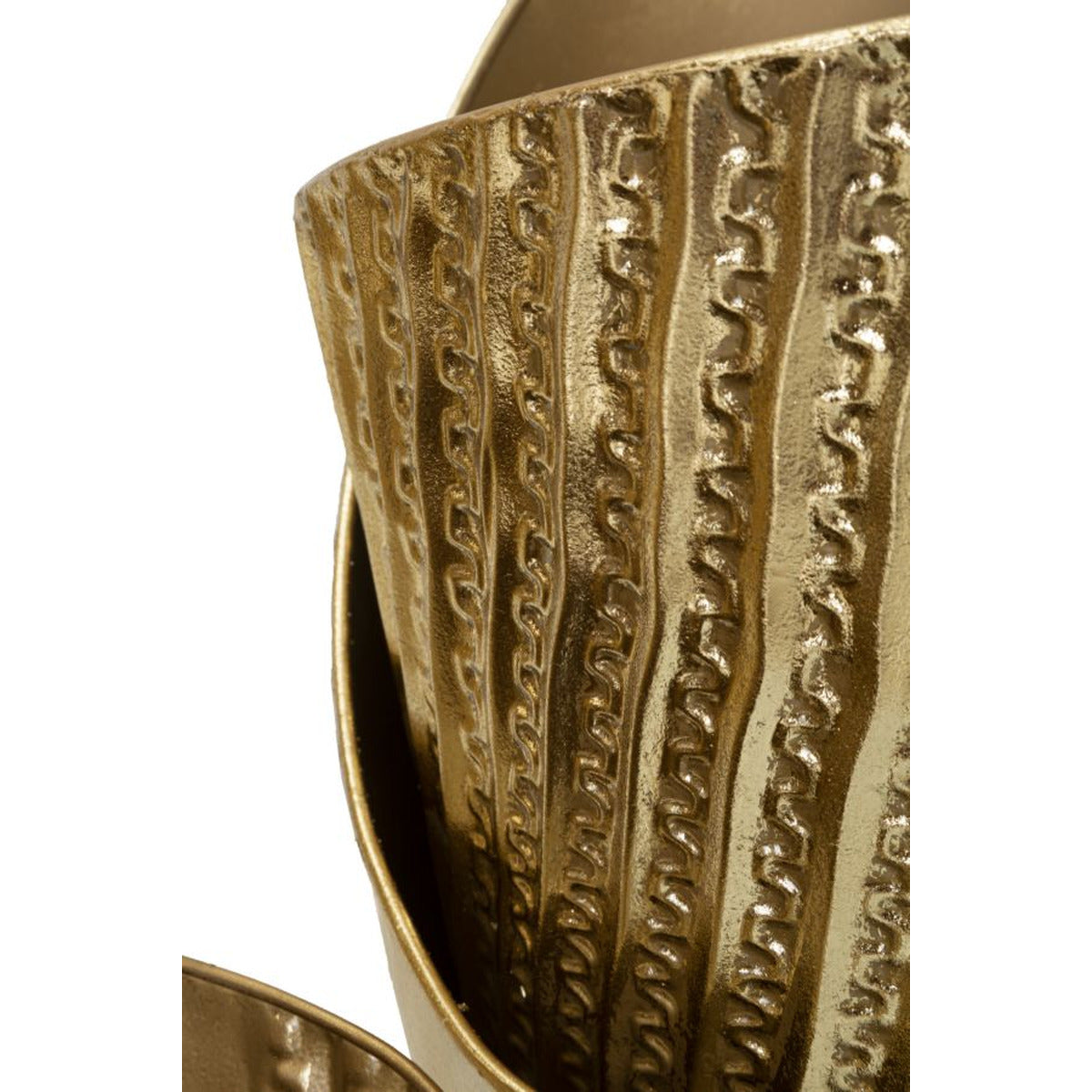 Set di 3 Vasi Decorativi MF423, Oro, Metallo, 39x42x75 cm, Seven Design