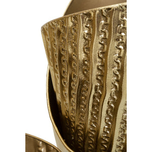 Set di 3 Vasi Decorativi MF423, Oro, Metallo, 39x42x75 cm, Seven Design