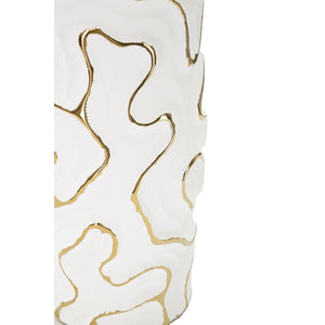Vaso Decorativo MF651, Bianco, Ceramica, 12,5x12,5x25 cm, Seven Design