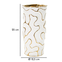 Vaso Decorativo MF651, Bianco, Ceramica, 12,5x12,5x25 cm, Seven Design