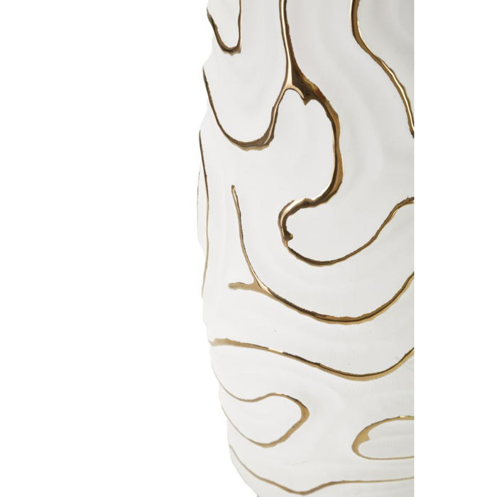 Vaso Decorativo MF641, Bianco, Ceramica, 14,5x14,5x39,5 cm, Seven Design
