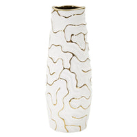 Vaso Decorativo MF649, Bianco, Ceramica, 12x12x29,5 cm, Seven Design