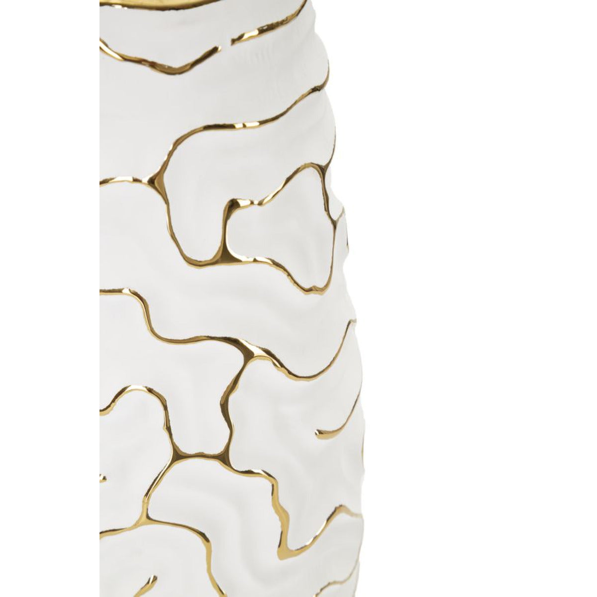 Vaso Decorativo MF649, Bianco, Ceramica, 12x12x29,5 cm, Seven Design