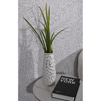 Vaso Decorativo MF649, Bianco, Ceramica, 12x12x29,5 cm, Seven Design