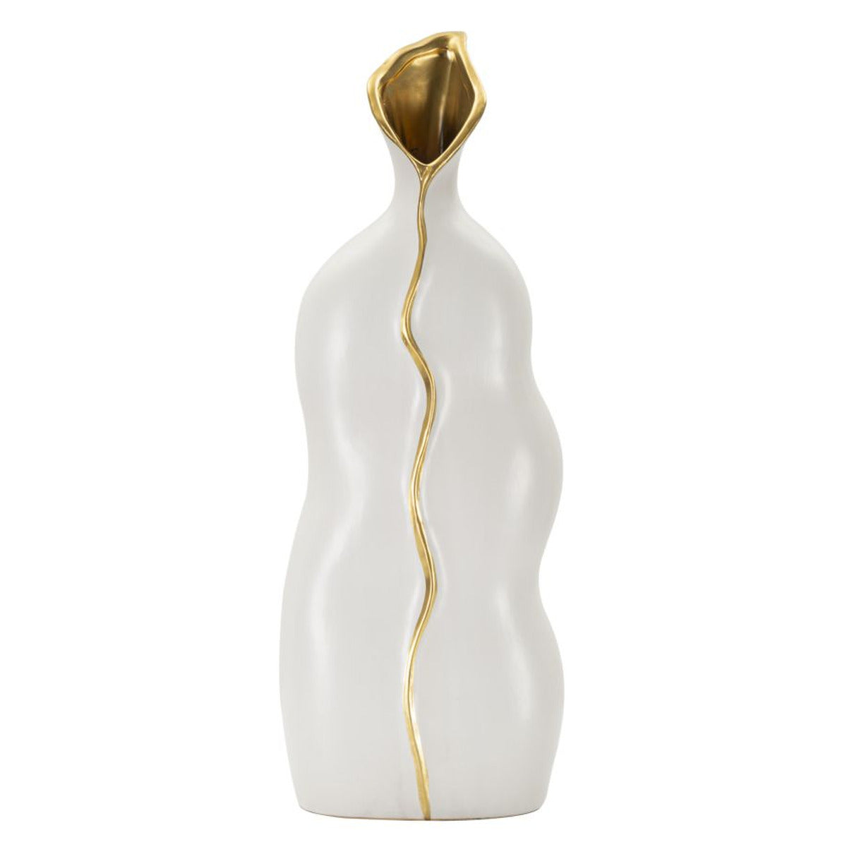 Vaso Decorativo MF642, Bianco, Ceramica, 19,5x10x50 cm, Seven Design