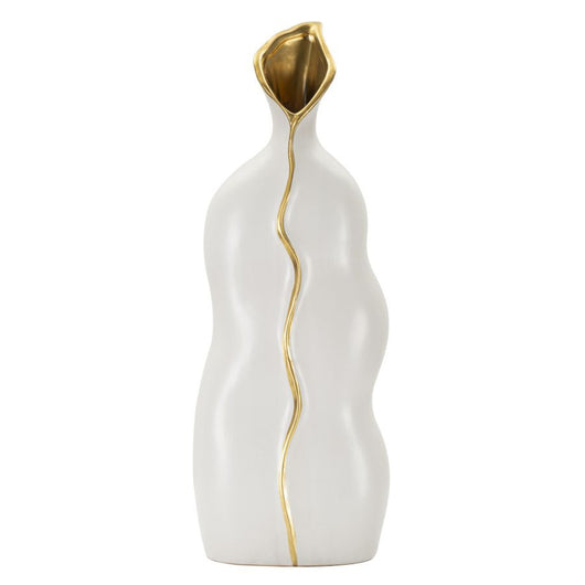 Vaso Decorativo MF642, Bianco, Ceramica, 19,5x10x50 cm, Seven Design