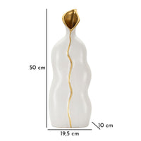 Vaso Decorativo MF642, Bianco, Ceramica, 19,5x10x50 cm, Seven Design