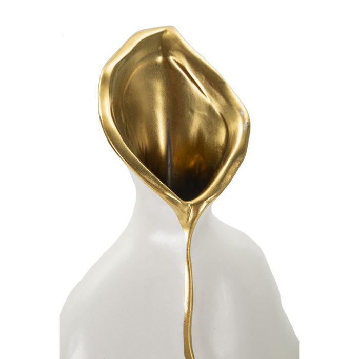 Vaso Decorativo MF647, Bianco, Ceramica, 16x8x40 cm, Seven Design