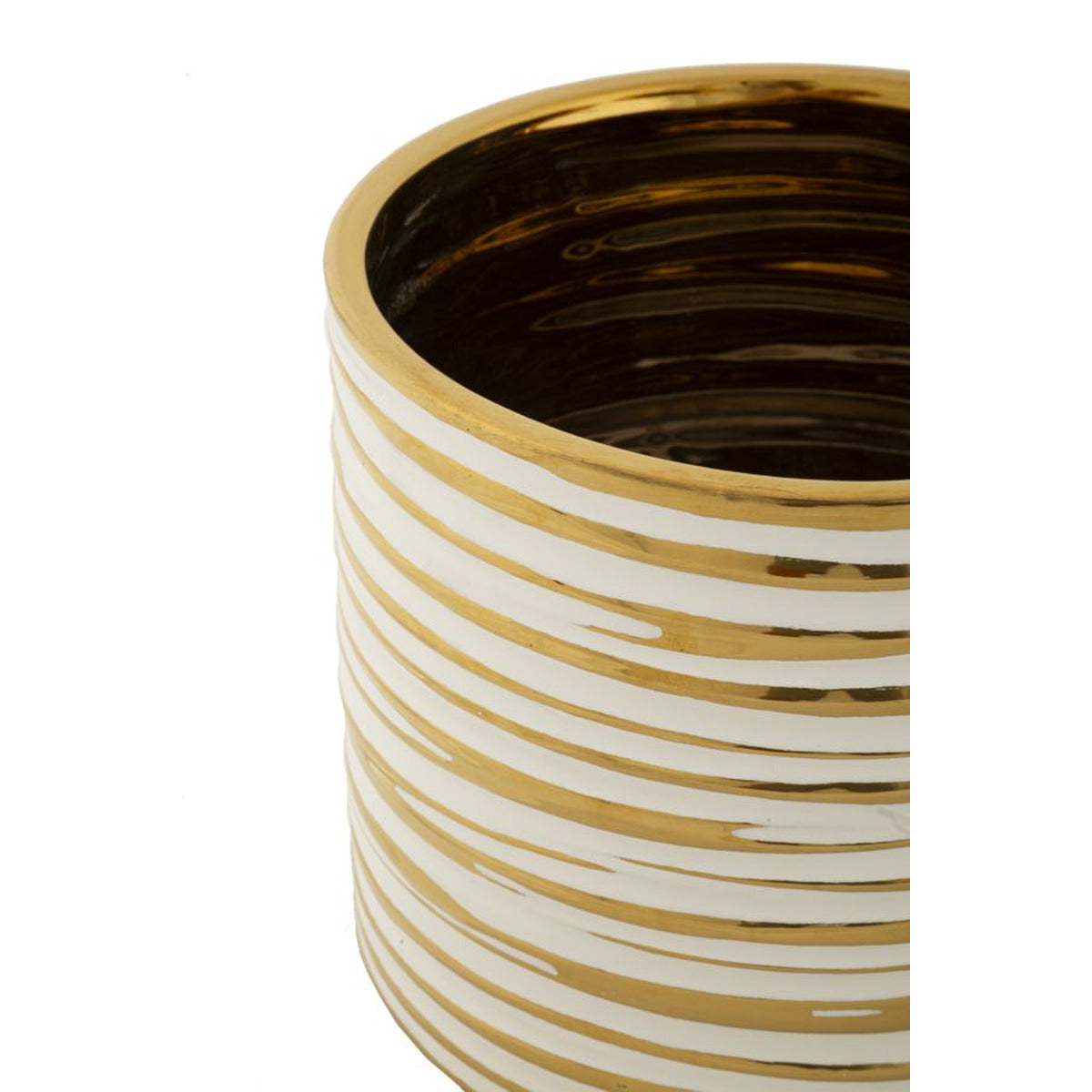Set di 2 Vasi Decorativi MF385, Oro, Ceramica, 23x23x22 cm, Seven Design