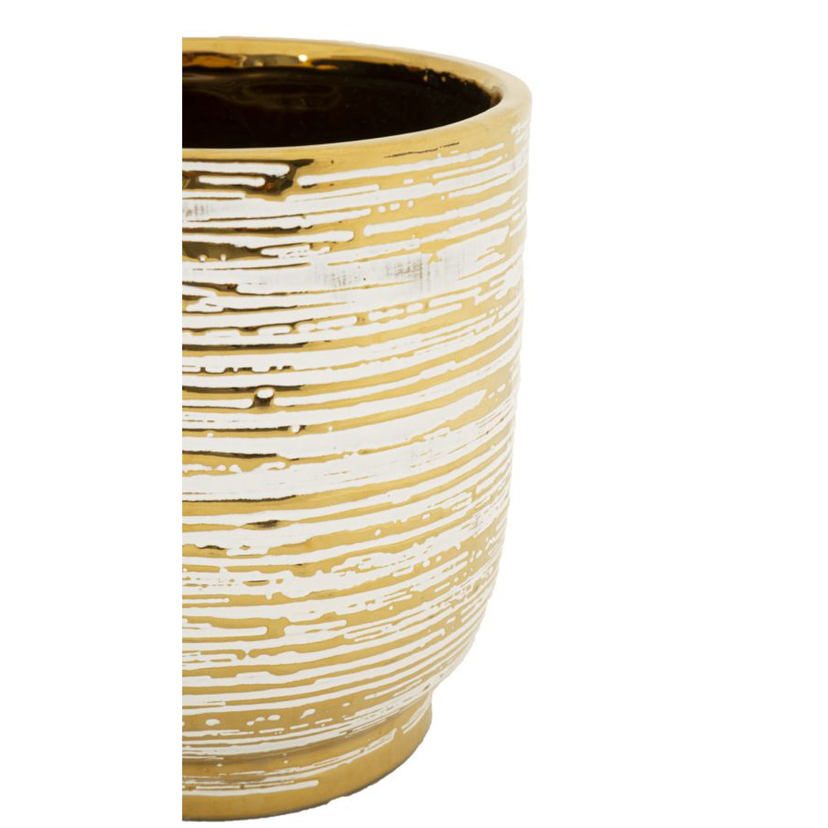 Set di 2 Vasi Decorativi MF387, Oro, Ceramica, 23x23x24 cm, Seven Design