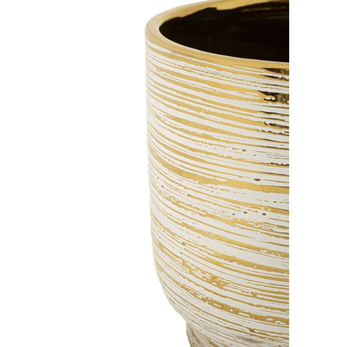 Set di 2 Vasi Decorativi MF387, Oro, Ceramica, 23x23x24 cm, Seven Design