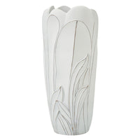Vaso Decorativo MF655, Bianco, Poliresina, 30,5x30,5x69 cm, Seven Design