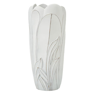 Vaso Decorativo MF655, Bianco, Poliresina, 30,5x30,5x69 cm, Seven Design