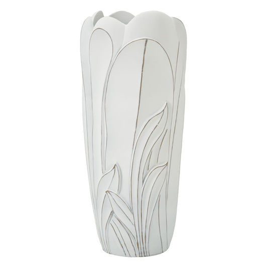Vaso Decorativo MF655, Bianco, Poliresina, 30,5x30,5x69 cm, Seven Design