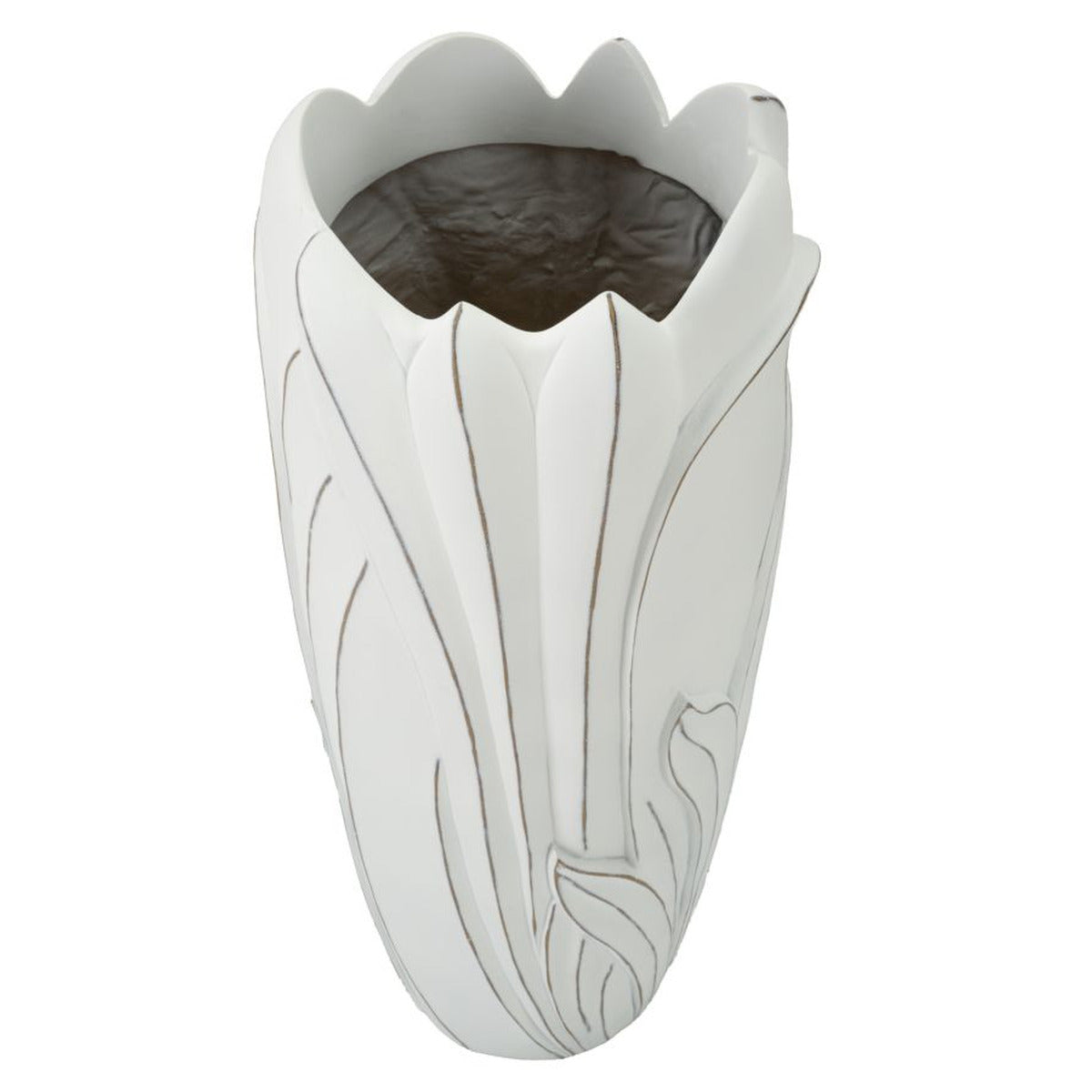 Vaso Decorativo MF655, Bianco, Poliresina, 30,5x30,5x69 cm, Seven Design