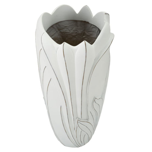 Vaso Decorativo MF655, Bianco, Poliresina, 30,5x30,5x69 cm, Seven Design