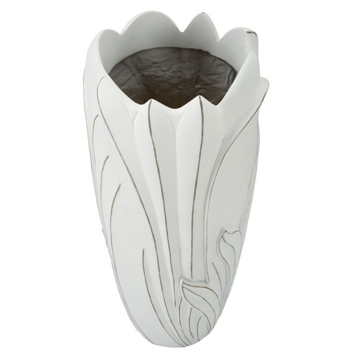 Vaso Decorativo MF655, Bianco, Poliresina, 30,5x30,5x69 cm, Seven Design