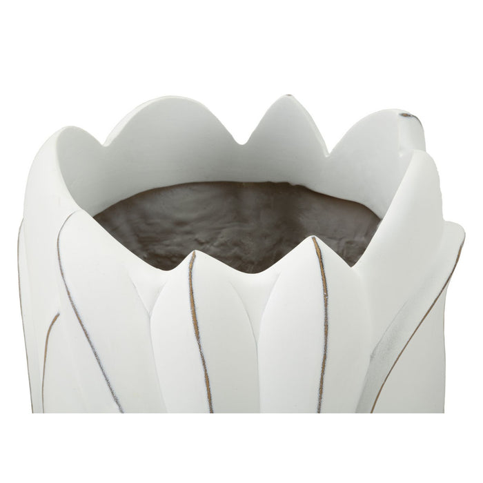 Vaso Decorativo MF655, Bianco, Poliresina, 30,5x30,5x69 cm, Seven Design