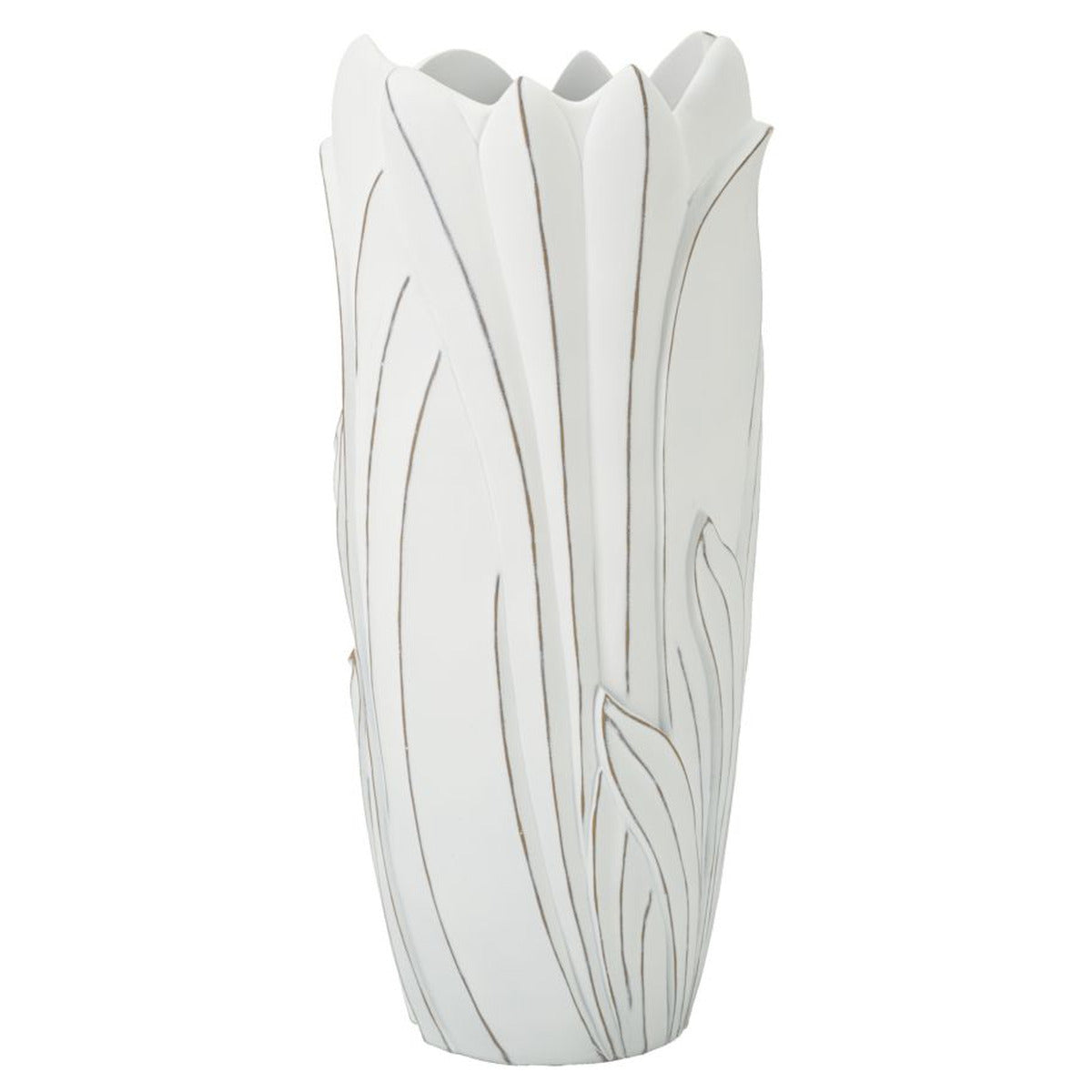 Vaso Decorativo MF655, Bianco, Poliresina, 30,5x30,5x69 cm, Seven Design
