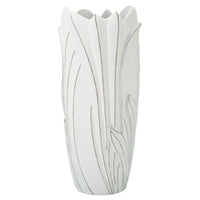 Vaso Decorativo MF655, Bianco, Poliresina, 30,5x30,5x69 cm, Seven Design