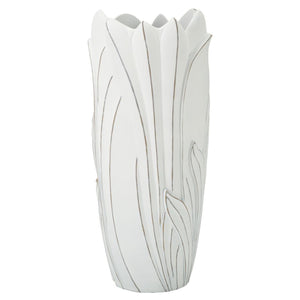 Vaso Decorativo MF655, Bianco, Poliresina, 30,5x30,5x69 cm, Seven Design