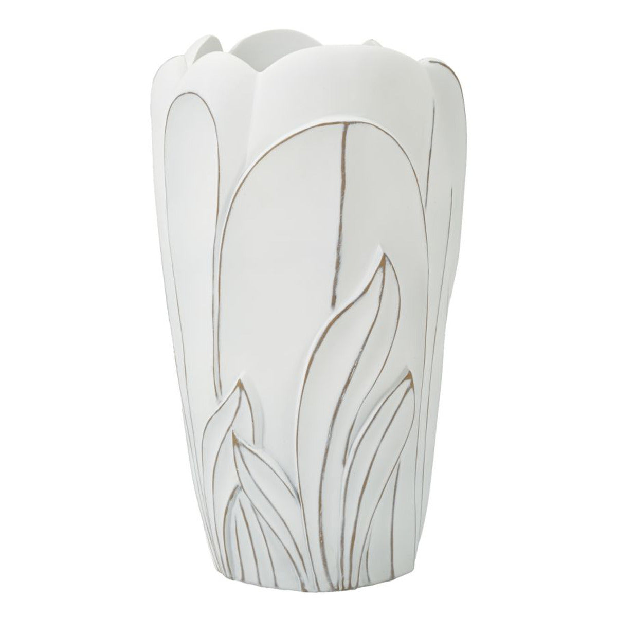 Vaso Decorativo MF661, Bianco, Poliresina, 29x29x48 cm, Seven Design