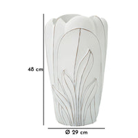 Vaso Decorativo MF661, Bianco, Poliresina, 29x29x48 cm, Seven Design