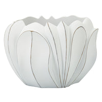 Vaso Decorativo MF667, Bianco, Poliresina, 34,5x34,5x23,5 cm, Seven Design