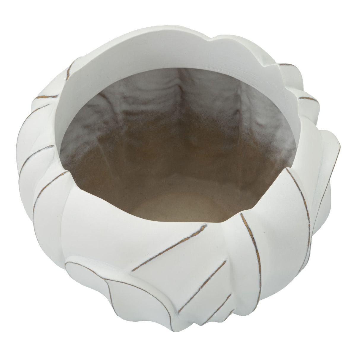 Vaso Decorativo MF667, Bianco, Poliresina, 34,5x34,5x23,5 cm, Seven Design