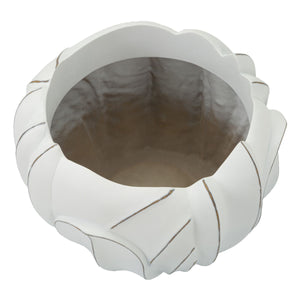 Vaso Decorativo MF667, Bianco, Poliresina, 34,5x34,5x23,5 cm, Seven Design
