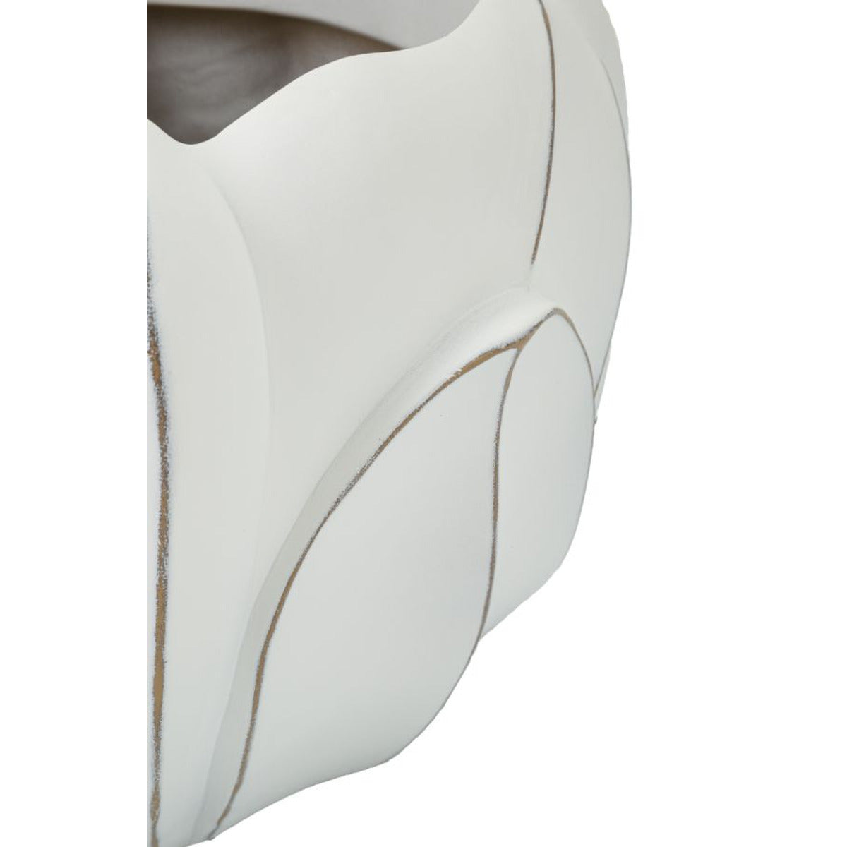 Vaso Decorativo MF667, Bianco, Poliresina, 34,5x34,5x23,5 cm, Seven Design