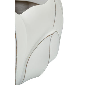 Vaso Decorativo MF667, Bianco, Poliresina, 34,5x34,5x23,5 cm, Seven Design